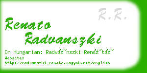 renato radvanszki business card